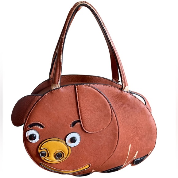 Unique Pig Handbag with Brown & Orange Tones - Picture 7 of 10